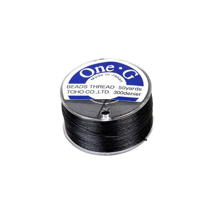 Toho One-G Nylon Beading Thread, Black (50 Yard Spool)