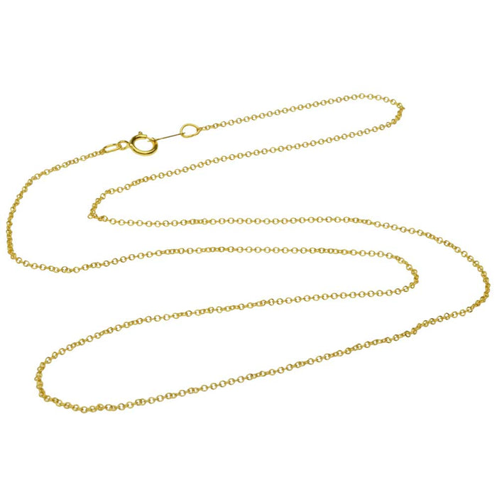 Finished Cable Chain Necklace, 1.2x1mm Oval Links with Spring Ring Clasp, 20 Inches, 14K Gold FIlled