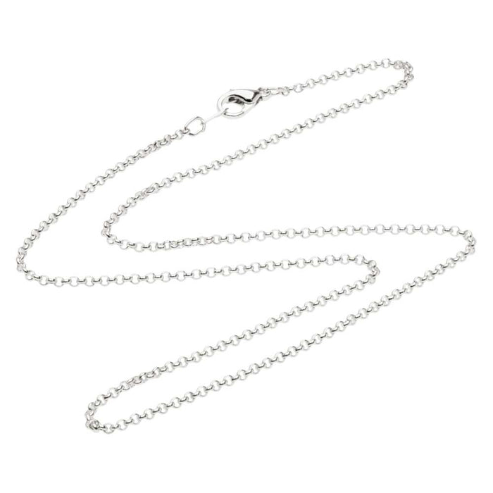 Finished Rolo Chain Necklace, Round Links with Lobster Clasp 2mm, 18 Inches, Silver Plated