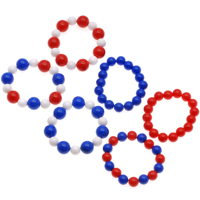 Retired - Patriotic Colors Gumball Stretch Bracelet Set