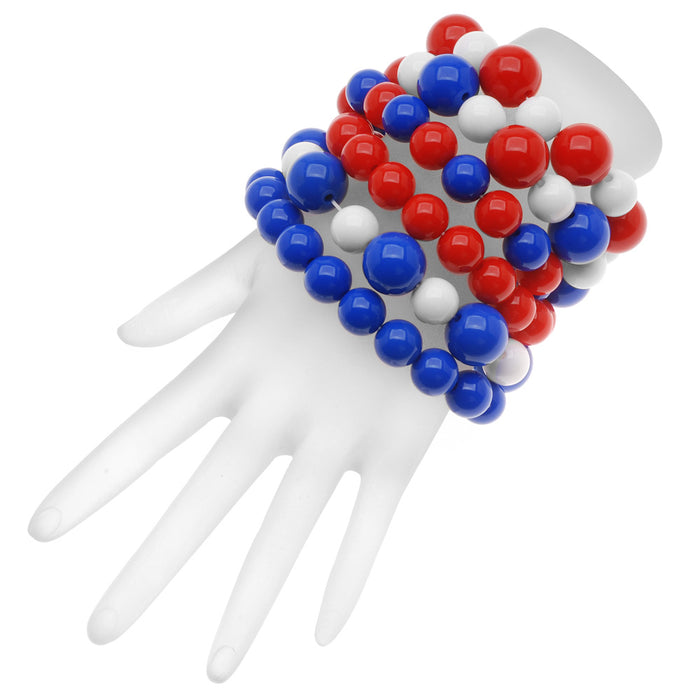 Retired - Patriotic Colors Gumball Stretch Bracelet Set