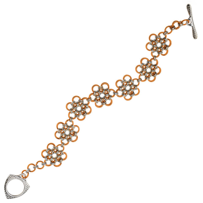 Retired - Japanese 12-in-2 Flower Chain Maille Bracelet
