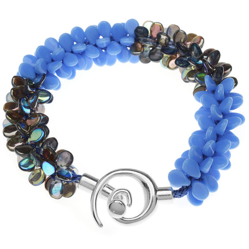 Retired - Blue Blooms Kumihimo Bracelet