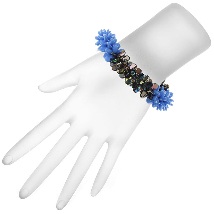 Retired - Blue Blooms Kumihimo Bracelet