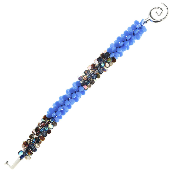 Retired - Blue Blooms Kumihimo Bracelet