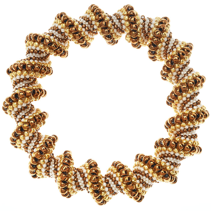 Toffee Swirl Cellini Spiral Beaded Bangle