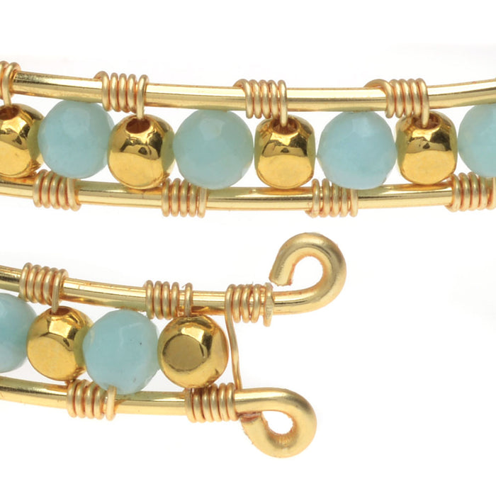Retired - Open Wire Wrapped Amazonite Bangle