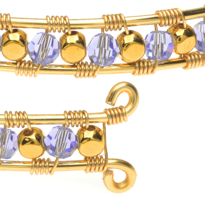 Retired - Open Wire Wrapped Austrian Crystal Bangle
