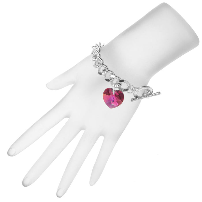 Austrian Crystal Heart Charm Bracelet (Reboot)