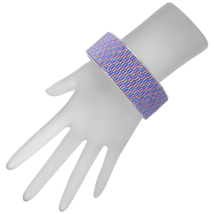 Retired - Winter Flora Triple Drop Peyote Bangle