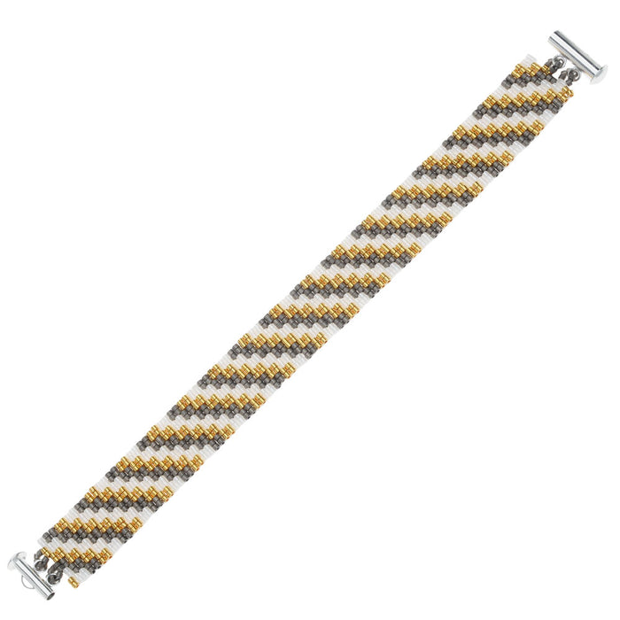 Metal Steps Two Drop Peyote Bracelet