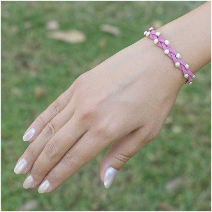 Retired - Braided Cassie Bracelet in Pink