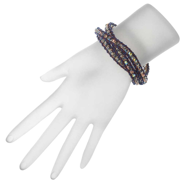 Retired - Berry Leather Triple Wrapit Loom Bracelet