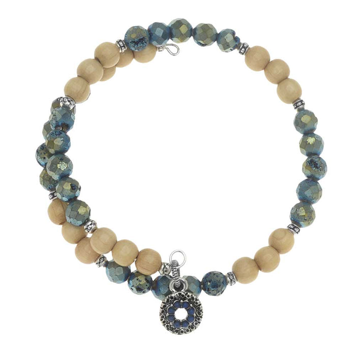 Retired - Dainty Druzy Memory Wire Bracelet
