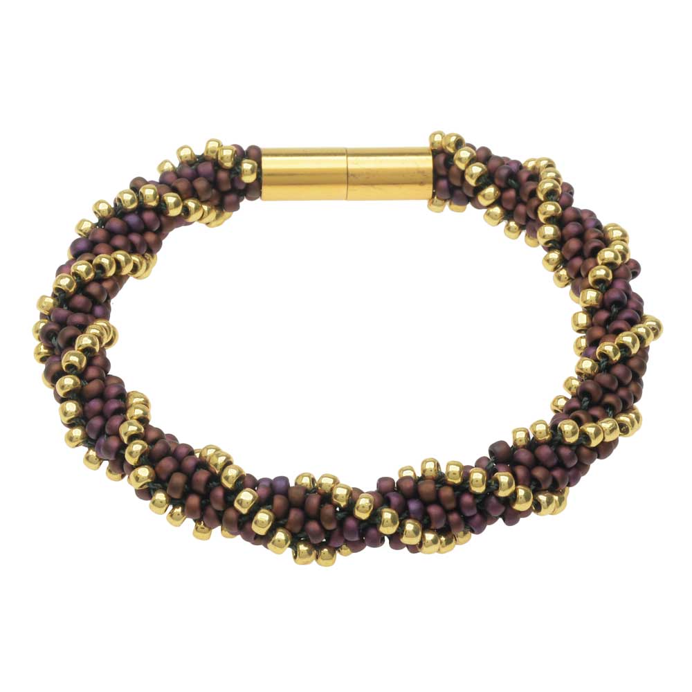 Mauve Meadow Kumihimo Bracelet