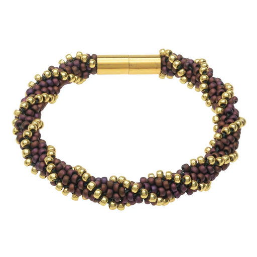 Mauve Meadow Kumihimo Bracelet