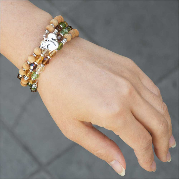 Retired - Autumn Squirrel Memory Wire Bracelet