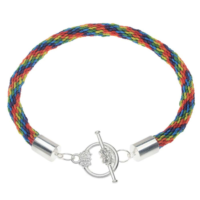 Rainbow 24 Warp Kumihimo Bracelet (Reboot)