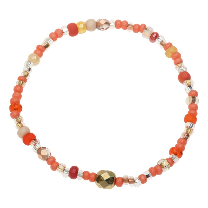 Retired - Stackable Seed Bead Bracelets in Coral