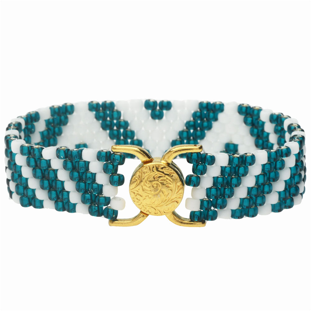 Tabitha Peyote Bracelet in Teal