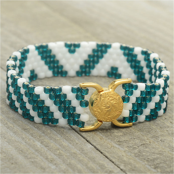 Tabitha Peyote Bracelet in Teal