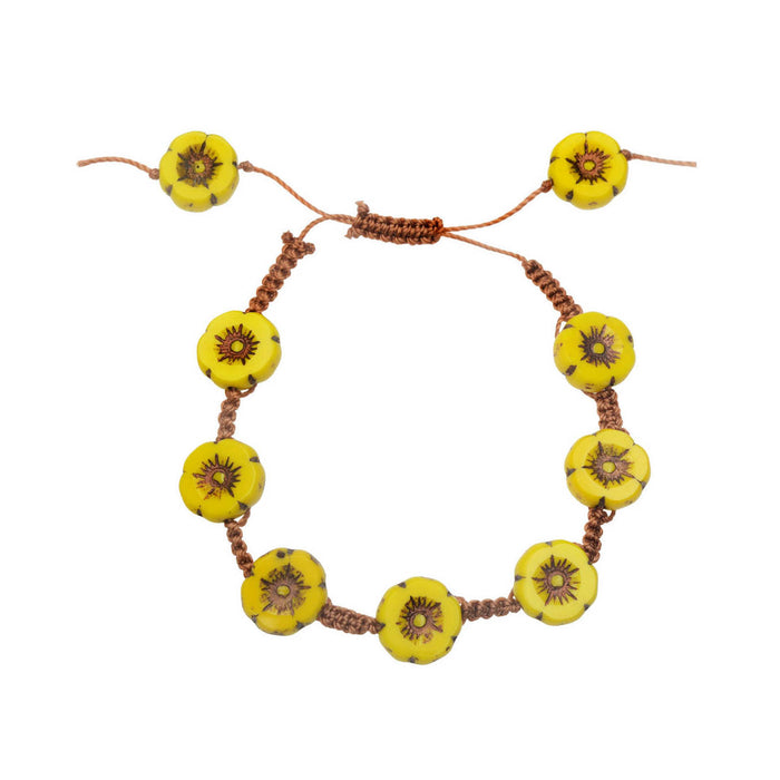 Sunshine Hibiscus Macrame Bracelet (Reboot)