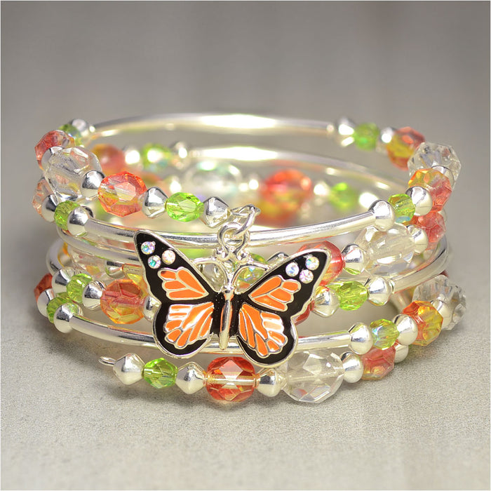 Monarch Butterfly Memory Wire Bracelet