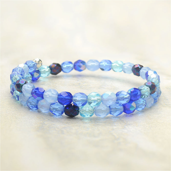 Retired - Ocean Blue Memory Wire Bracelet