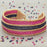 Raspberry Stripes Herringbone Bracelet