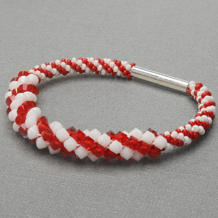 Candy Cane Kumihimo Bracelet (Reboot)