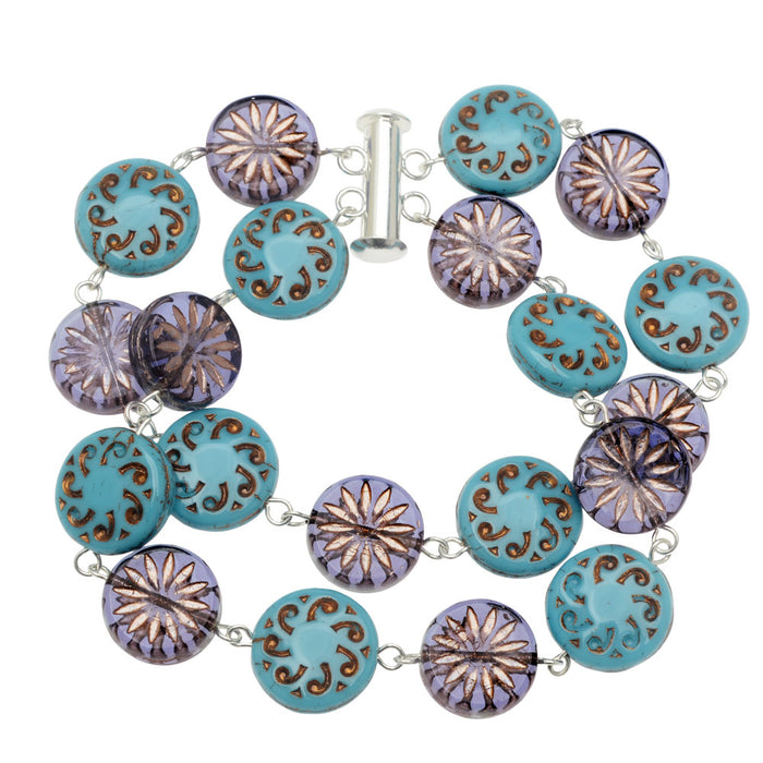 Retired - Aster Coin & Sepal Spiral Bracelet