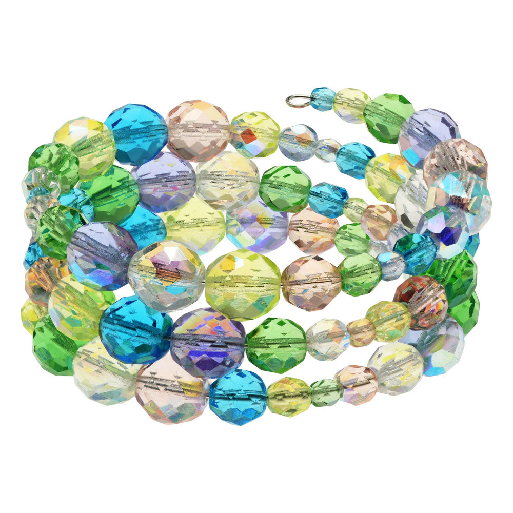 Spring Flowers Memory Wire Bracelet
