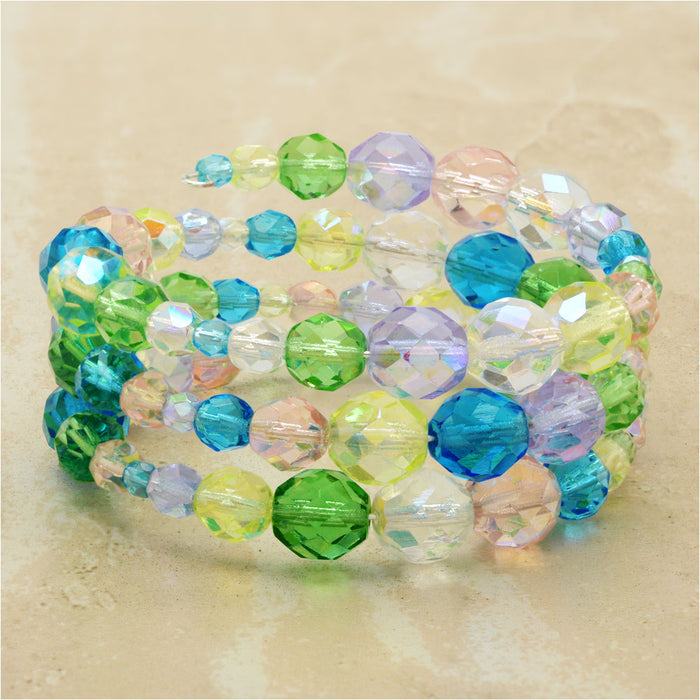 Spring Flowers Memory Wire Bracelet