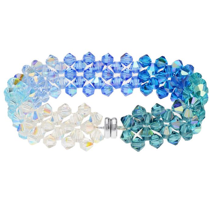 Right Angle Weave Blues Bracelet