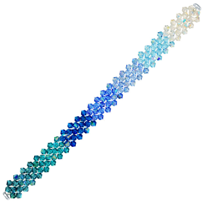 Right Angle Weave Blues Bracelet