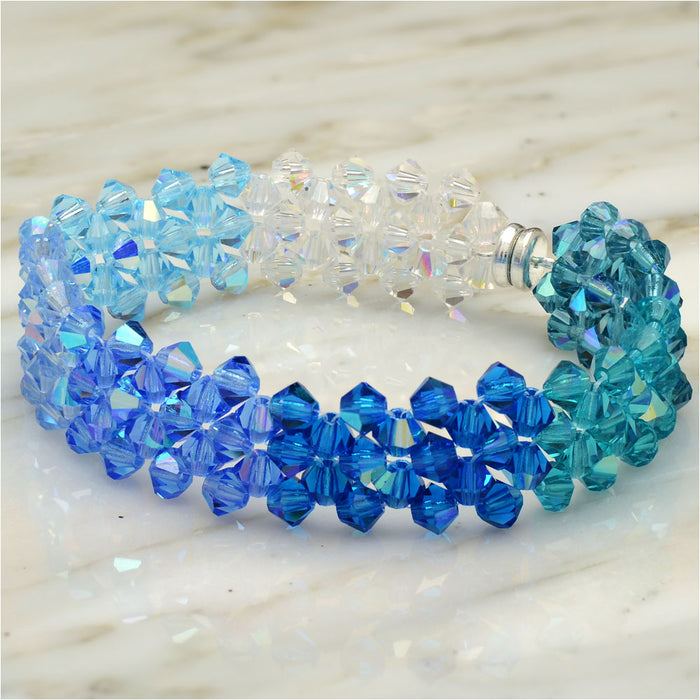 Right Angle Weave Blues Bracelet