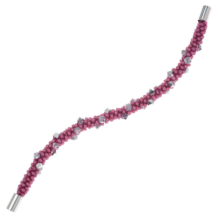 Pink Rocker Kumihimo Bracelet