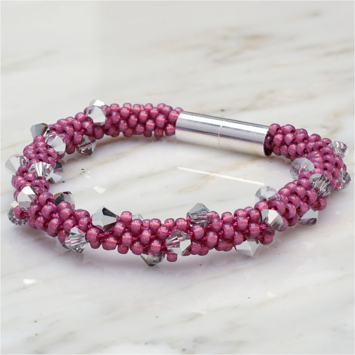 Pink Rocker Kumihimo Bracelet
