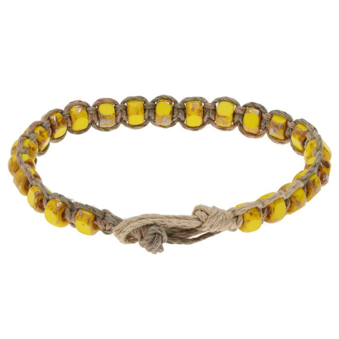 Sunny Yellow Hemp Macrame Bracelet