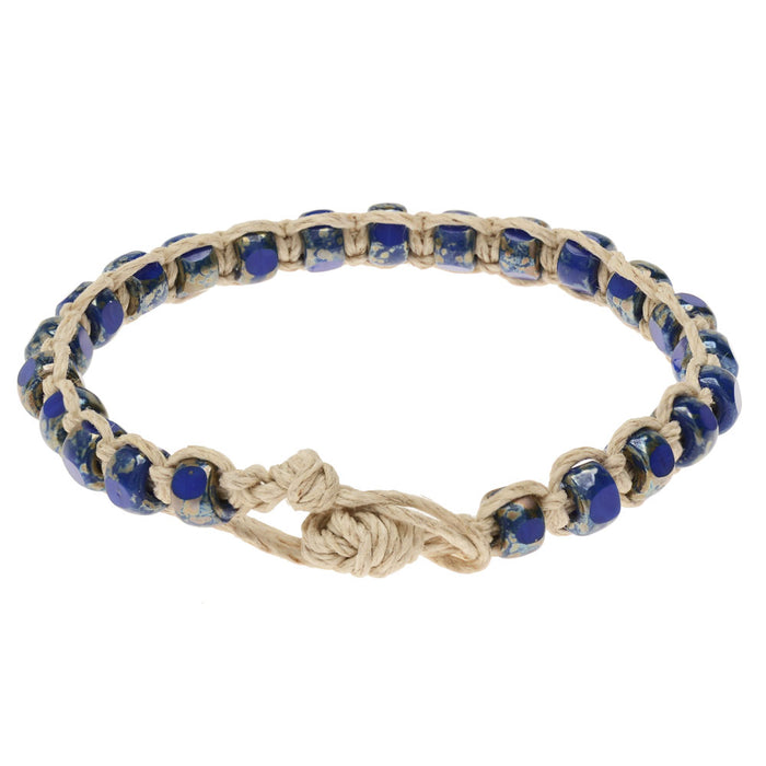 Earthly Blues Hemp Macrame Bracelet (Reboot)