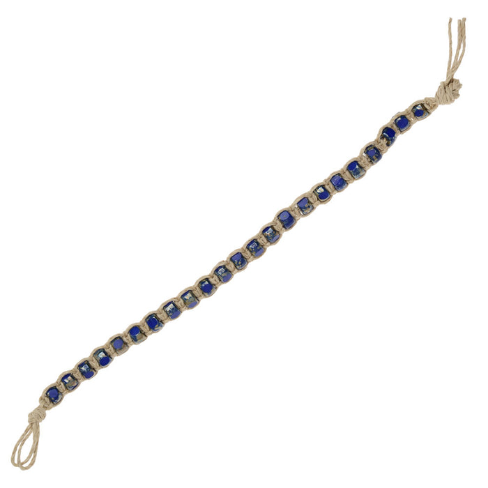 Earthly Blues Hemp Macrame Bracelet (Reboot)