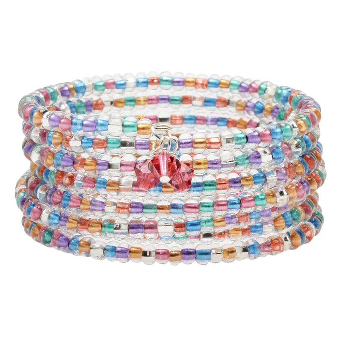 Mardi Gras Memory Wire Bracelet