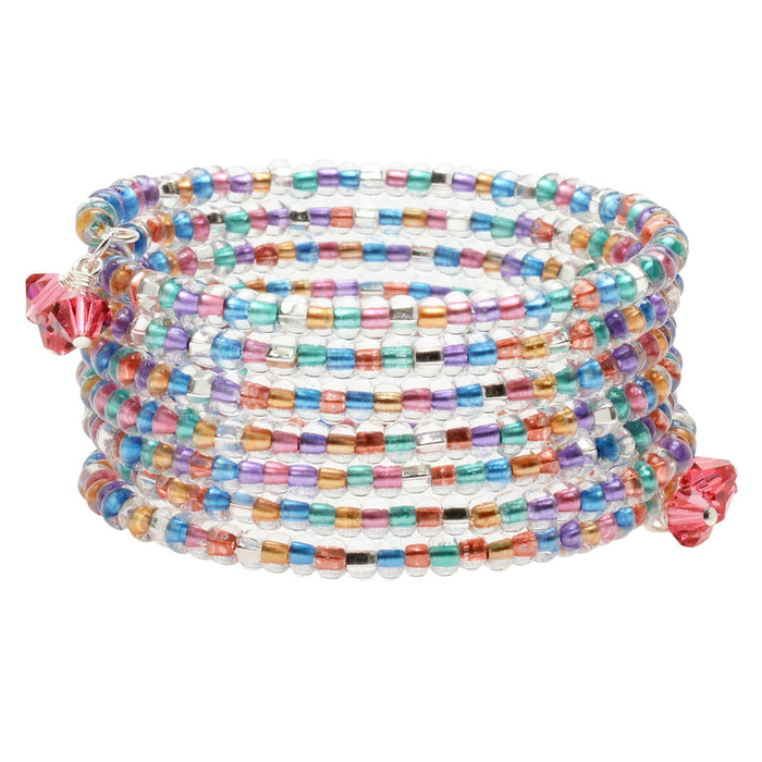 Mardi Gras Memory Wire Bracelet