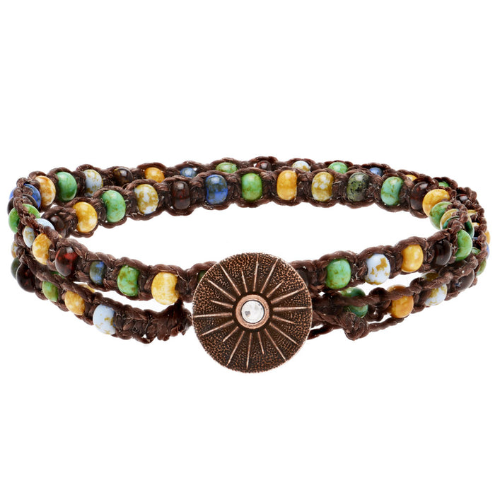Copper Travertine Wrap Bracelet