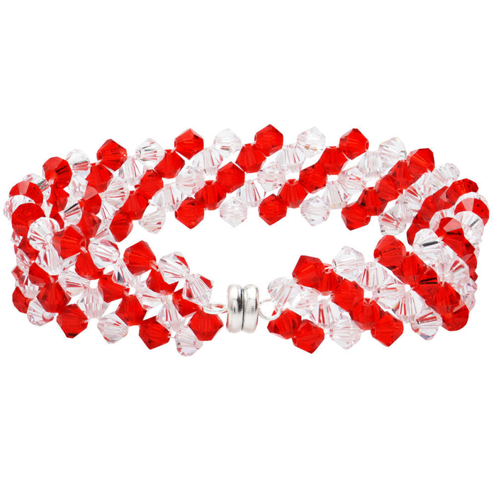 Candy Cane Right Angle Weave Bracelet
