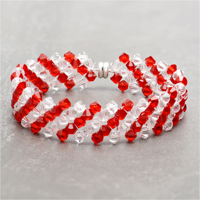 Candy Cane Right Angle Weave Bracelet