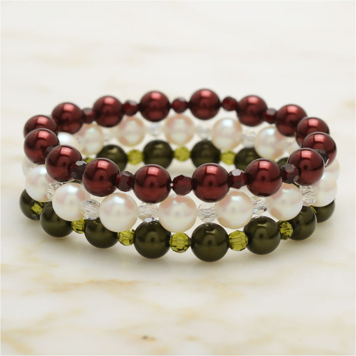 Trio of Holiday Stretch Bracelets