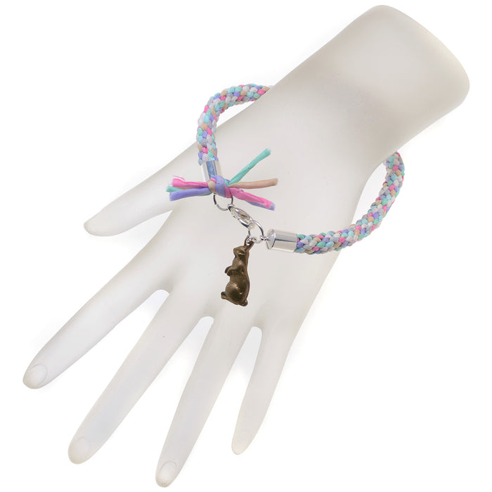 Retired - Chocolate Easter Bunny Kumihimo Bracelet
