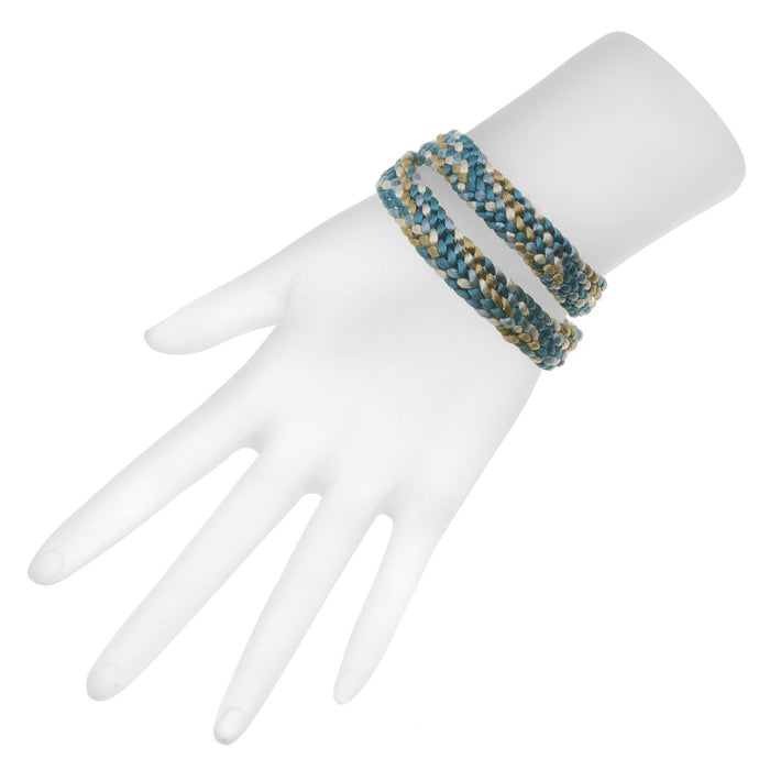 Retired - Chino Kumihimo Flat Braid Wrap Bracelet