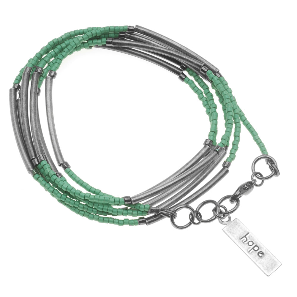 Retired - 'Hope' Noodle Bead Wrap Bracelet